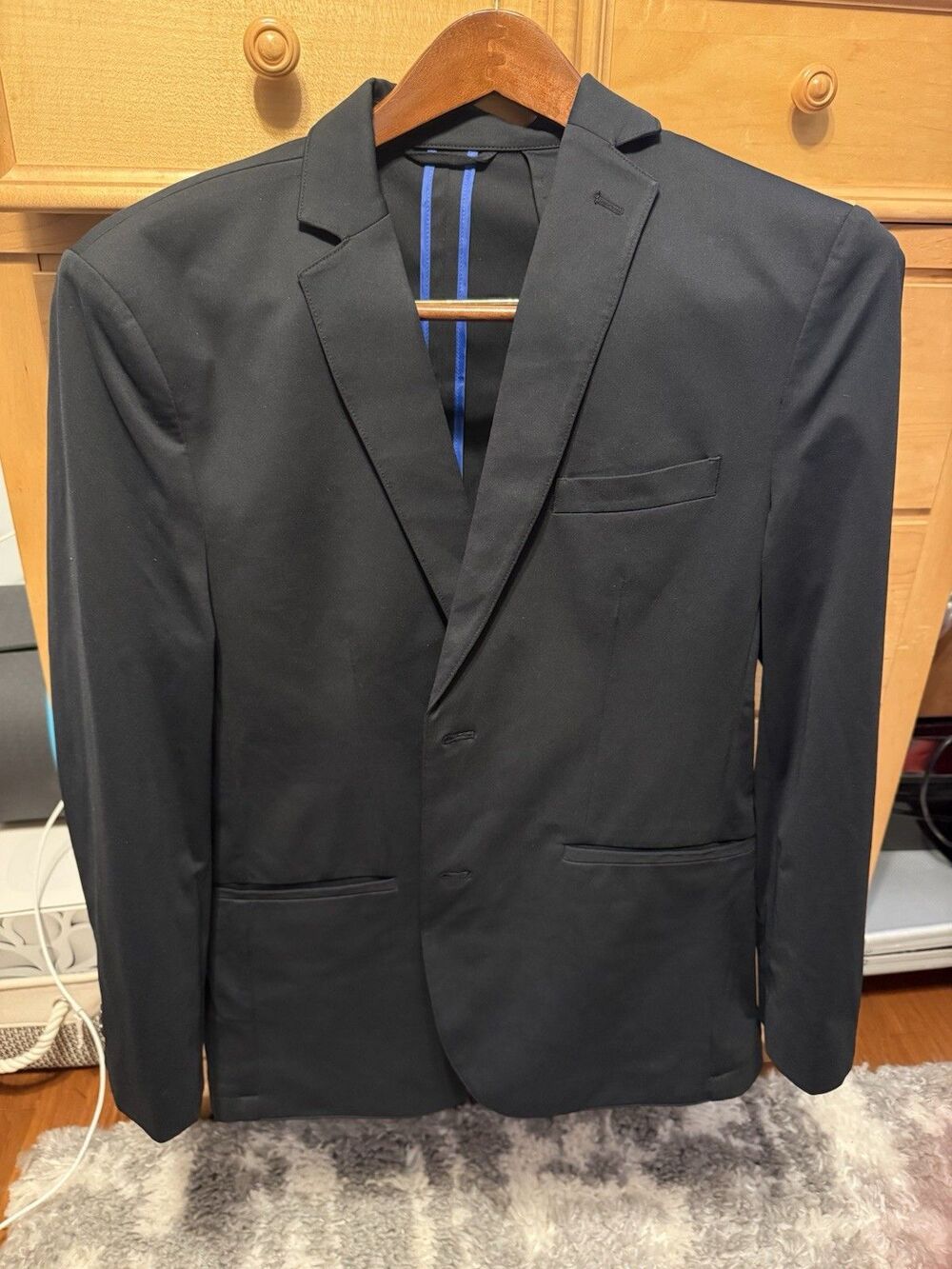 Twillory Perfomance Blazer Classic Black Regular Size 42R MSRP $299 Suit Jacket